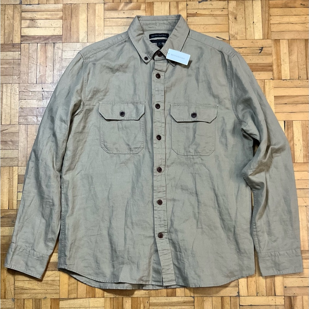 Banana Republic Khaki Button-Down Shirt